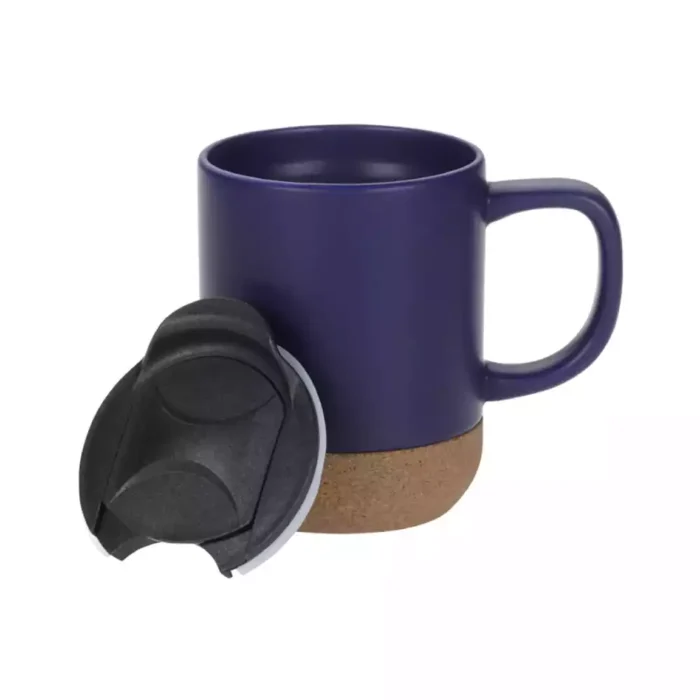 Ceramic Mugs with Lid and Cork Base