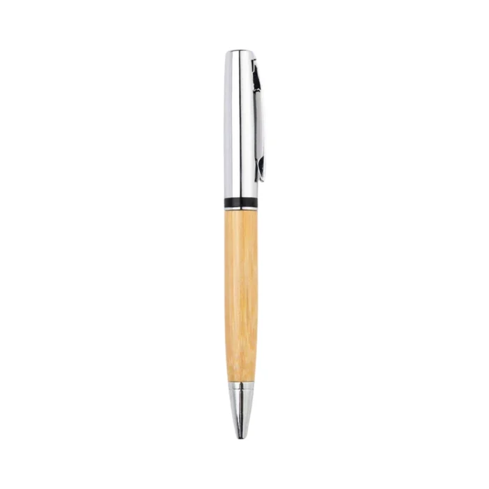 Metal Pen with Bamboo Barrel