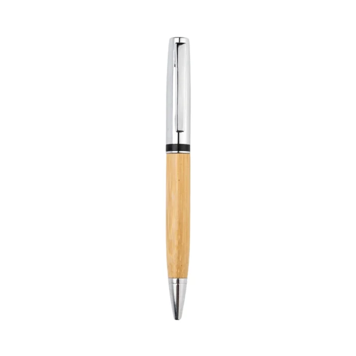 Metal Pen with Bamboo Barrel