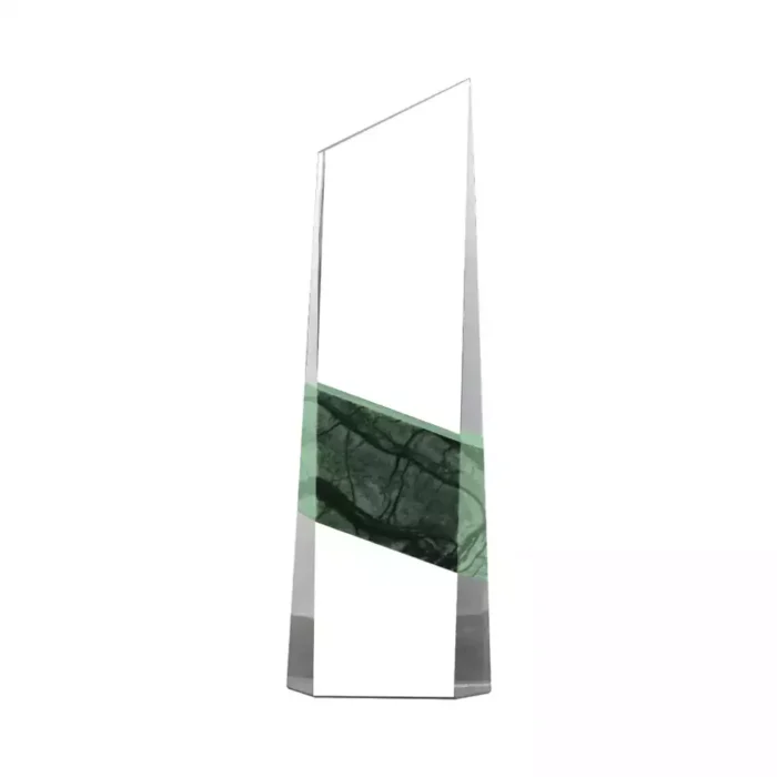 Vertical Crystal and Marble Award With Box