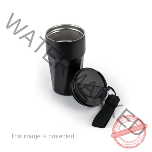 Custom branded stainless steel tumbler with lanyard for promotional giveaways UAE