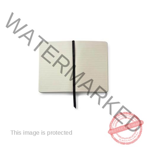 Leatherette notebook with elastic closure and logo Corporate Gifts Supplier in Dubai